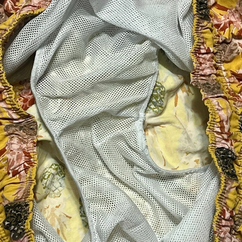 TNS Tennis Swim Shorts Men's XL Yellow Pink Pineapple Beach Drawstring 5